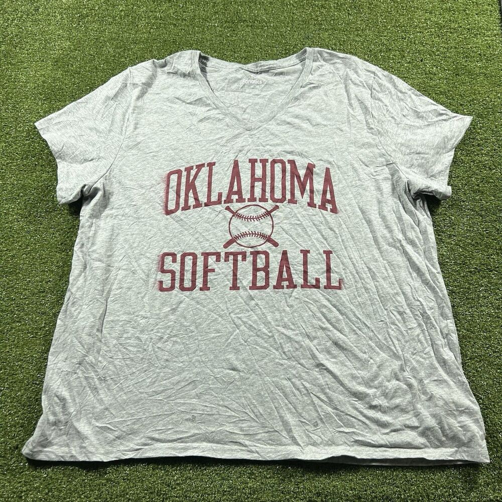 Oklahoma Sooners OU Softball T-shirt Womens Size 3XL Gray NWOt